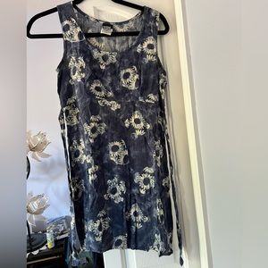 Knapp studio vintage mini dress with floral sunflower print and back ties